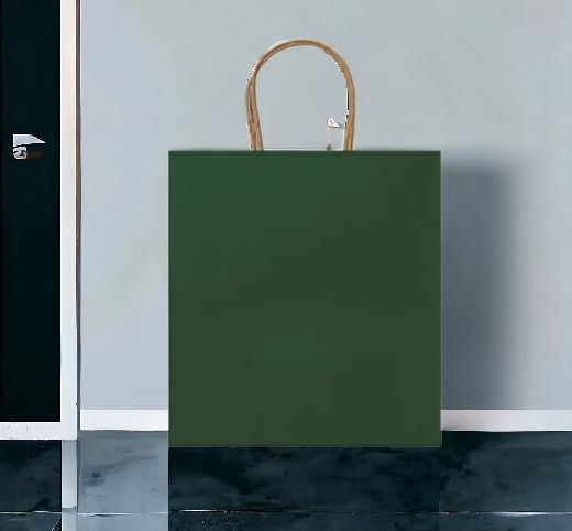 Пакет бумажный HAYA / Крафтовый пакет 22х23х9 см, с короткими усиленными ручками витой формы